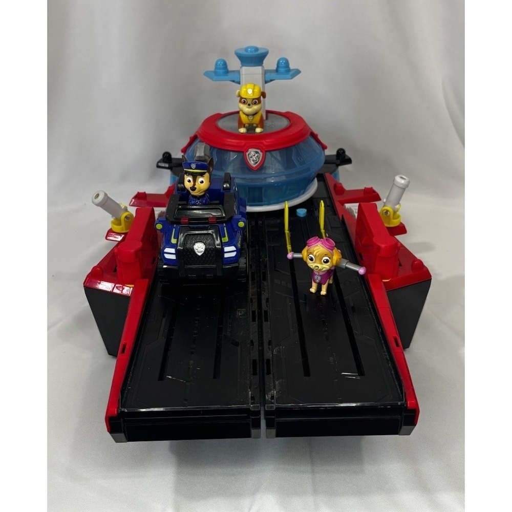 Paw Patrol: The Mighty Movie Aircraft Carrier HQ With Chase, Skye, Rubble